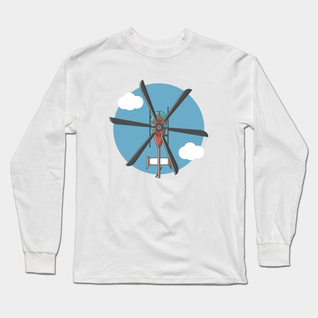 helicopter Long Sleeve T-Shirt by fflat hds